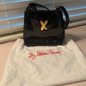 Paloma Picasso vintage black patent leather bag